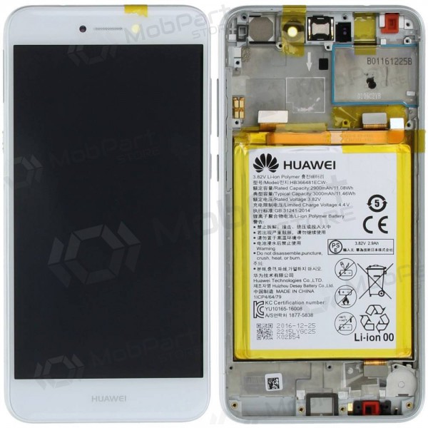 Huawei P8 Lite 2017 / P9 Lite 2017 / Honor 8 Lite οθόνη (άσπρο) (με πλαίσιο και μπαταρία) (service pack) (γνησια)