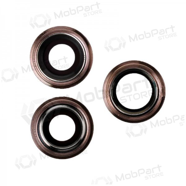 Apple iPhone 11 Pro / 11 Pro Max τζαμάκι κάμερας (3τεμ) (χρυσαφένιος) (με πλαίσιο)