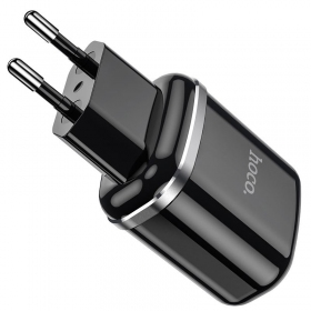 Φορτιστής Hoco N4 x 2 USB  jungtimis (2.4A) (μαύρος)