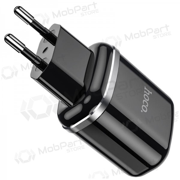 Φορτιστής Hoco N4 x 2 USB  jungtimis (2.4A) (μαύρος)