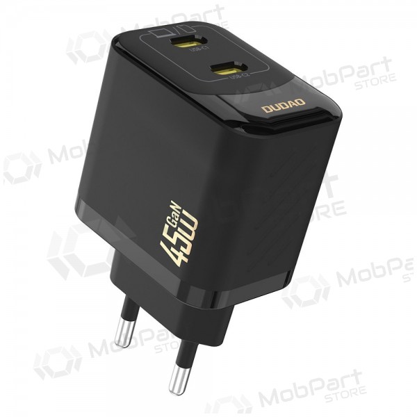 Φορτιστής τηλεφώνου Dudao A28P 45 W GaN 2x USB-C μαύρος