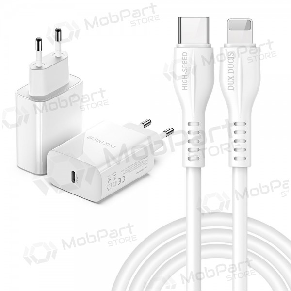 Φορτιστής Dux Ducis C60-PD 20W + Type-C-Lightning (άσπρο)