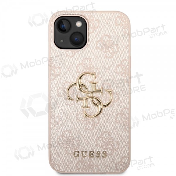 Θήκη Apple iPhone 14 -Guess PU 4G Metal Logo- (ροζ)