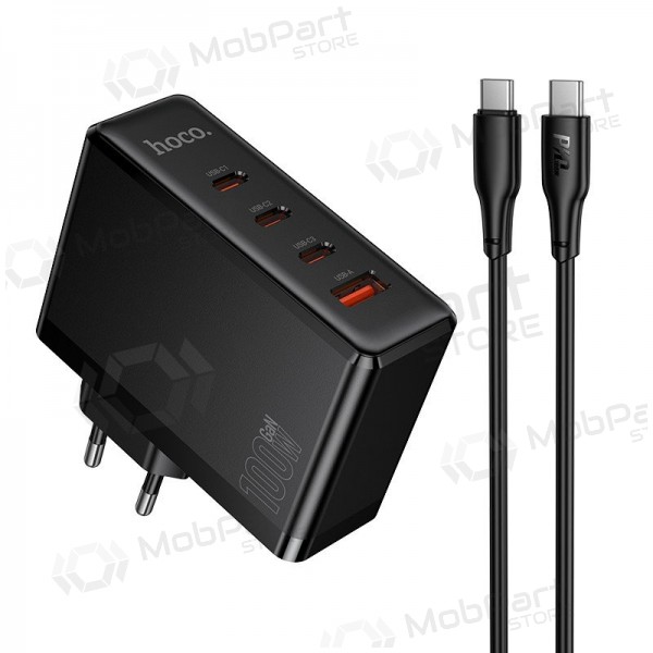 Φορτιστής τοίχου Hoco N85 100 W 3x USB-C + USB-A με καλώδιο USB-C 2 m μαύρο