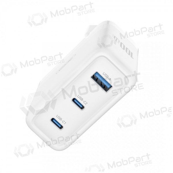 Φορτιστής τηλεφώνου XO CE35 100 W 2x USB-C + USB-A λευκός