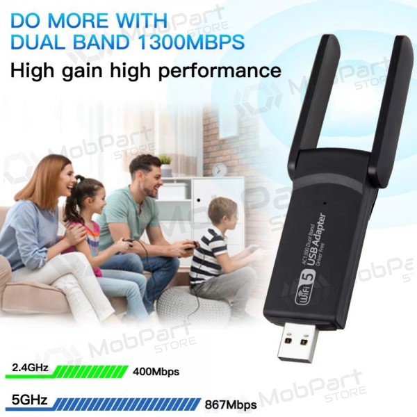 USB Προσαρμογέας Wi-Fi - Reach UWA-1 1300Mbps 802.11ac/a/b/g/n μαύρο