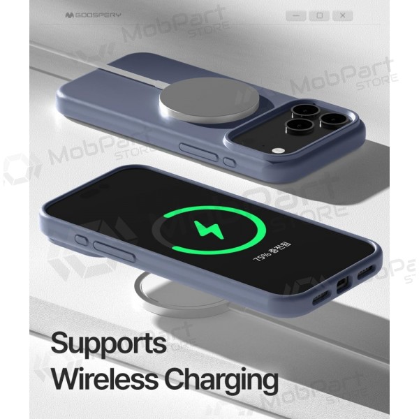 Θήκη Mercury Pure Magsafe Silicon Case Apple iPhone 17 levandos γκρί