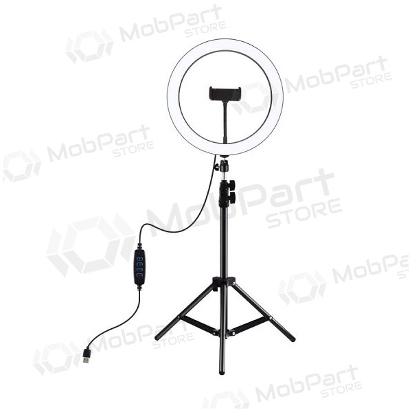 Λυχνία δακτυλίου LED 30cm, με τρίποδο έως 1.1m και θήκη τηλεφώνου, USB