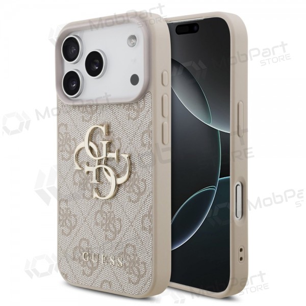 Θήκη Apple iPhone 17 Pro - Guess PU 4G Metal Logo (ροζ)