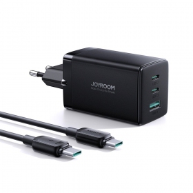 Φορτιστής buitinis Joyroom GaN JR-TCG01 2xUSB-C/USB-A 65W + USB-C cable 1.2m μαύρος
