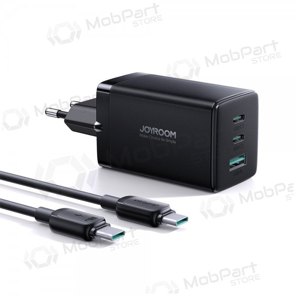 Φορτιστής buitinis Joyroom GaN JR-TCG01 2xUSB-C/USB-A 65W + USB-C cable 1.2m μαύρος