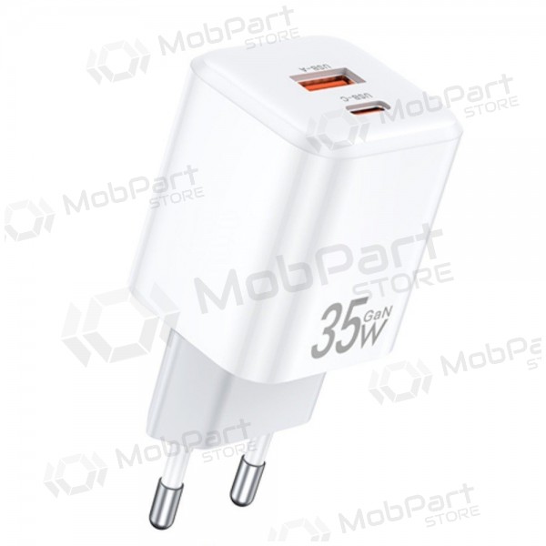 Φορτιστής Awei PD66-EU GaN 35W USB-A/USB-C άσπρο