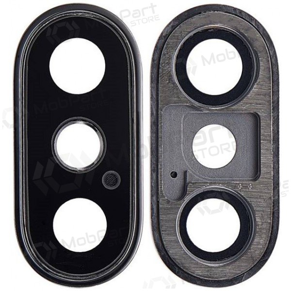 Apple iPhone XS / XS Max τζαμάκι κάμερας (μαύρος) (με πλαίσιο)