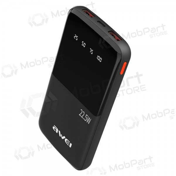 Εξωτερική μπαταρία Power Bank Awei P10K 22.5W 10000mAh μαύρος