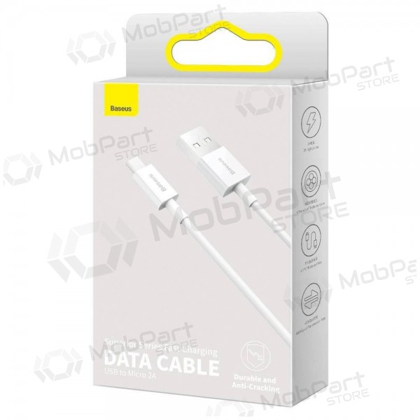 Καλώδιο USB Baseus Superior microUSB 2A 2.0m (λευκό) CAMYS-A02