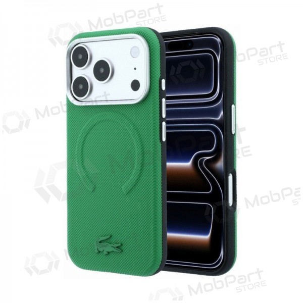 Θήκη Apple iPhone 18 Pro Max - Lacoste PVC Petit Pique Semi Wrap Embossed MagSafe (πράσινο)