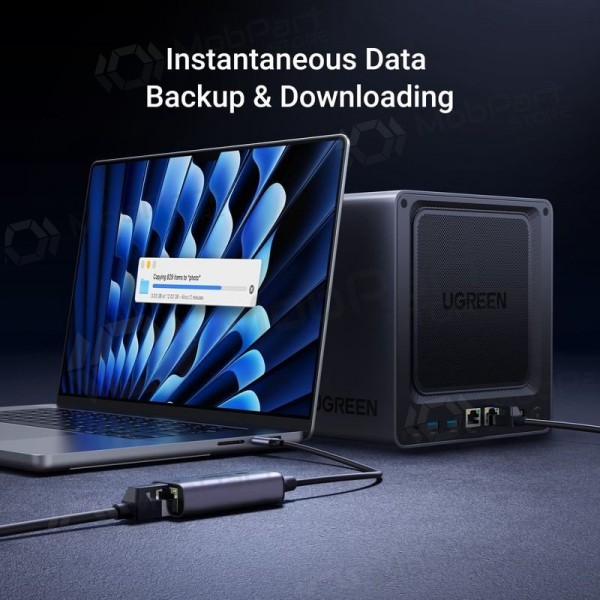 Προσαρμογέας USB-C Ugreen CM648 USB-C σε RJ45 γκρι