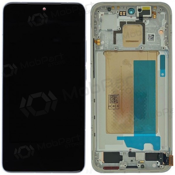 Ekranas Xiaomi Poco F7 5G su lietimui jautriu stikliuku και rėmeliu Silver White γνησια (service pack)