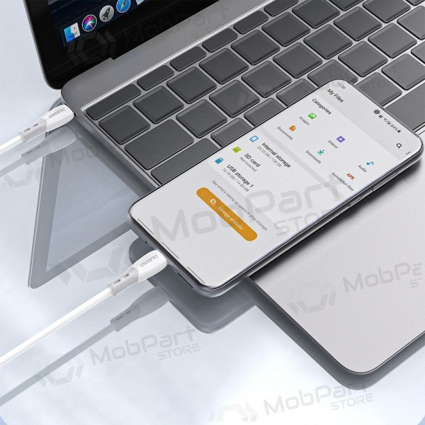 Καλώδιο USB-C Dudao L25SC USB-C σε USB-C 2 m 60 W λευκό