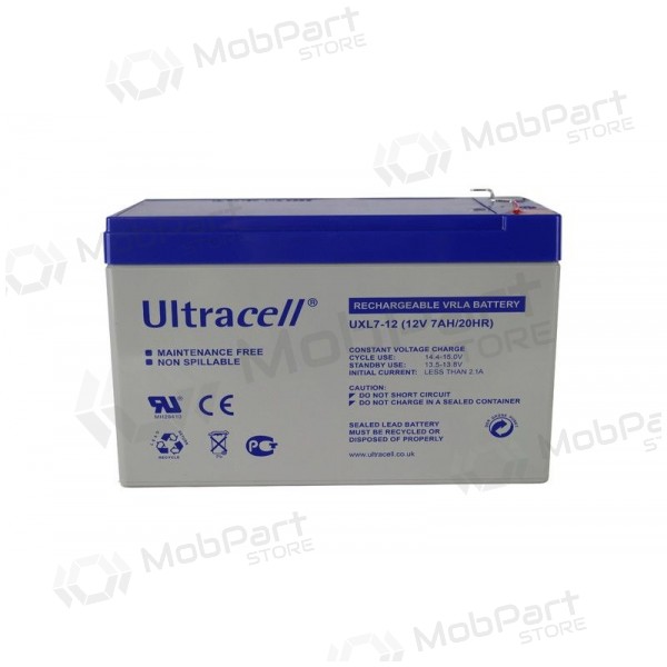 Μπαταρία Ultracell UXL7-12 (7Ah, 12V, F1, VRLA, AGM)