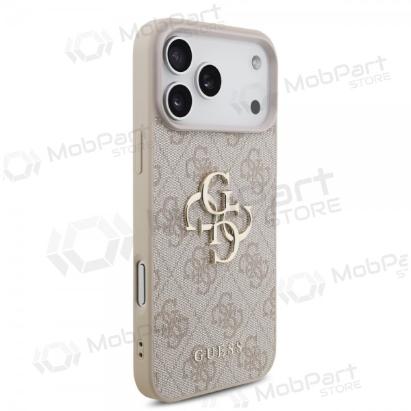Θήκη Apple iPhone 17 Pro Max -Guess PU 4G Metal Logo- (ροζ)