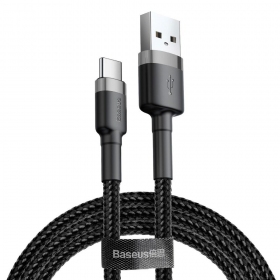 Καλώδιο USB Baseus Cafule Type-C 2.0m 2.0A (Γκρι-Μαύρο) CATKLF-CG1