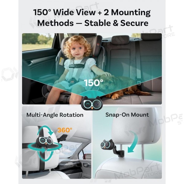 Ασύρματος προσαρμογέας CarPlay Ottocast Cabin Care CA520-T με λειτουργία παρακολούθησης παιδιών, μαύρος