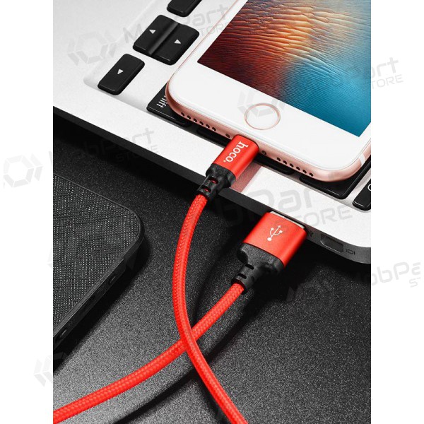 USB καλώδιο Hoco X14 Lightning (το κόκκινο / μαύρος) 1.0m
