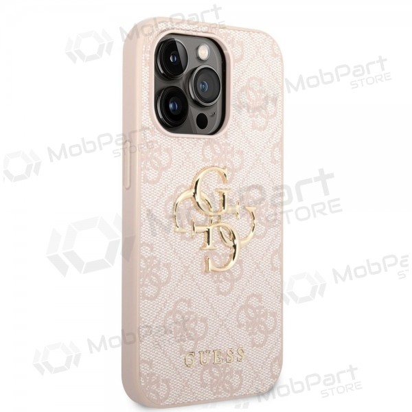 Θήκη Apple iPhone 14 Pro Max - Guess PU 4G Metal Logo (ροζ)