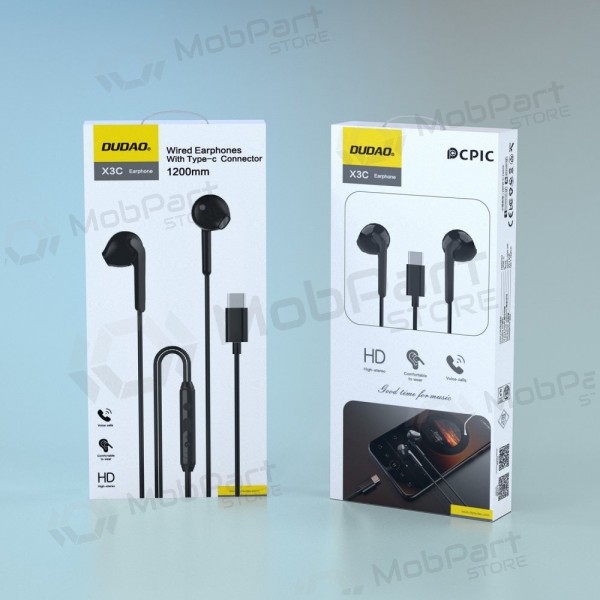 Ακουστικά USB-C Dudao X3C μαύρα