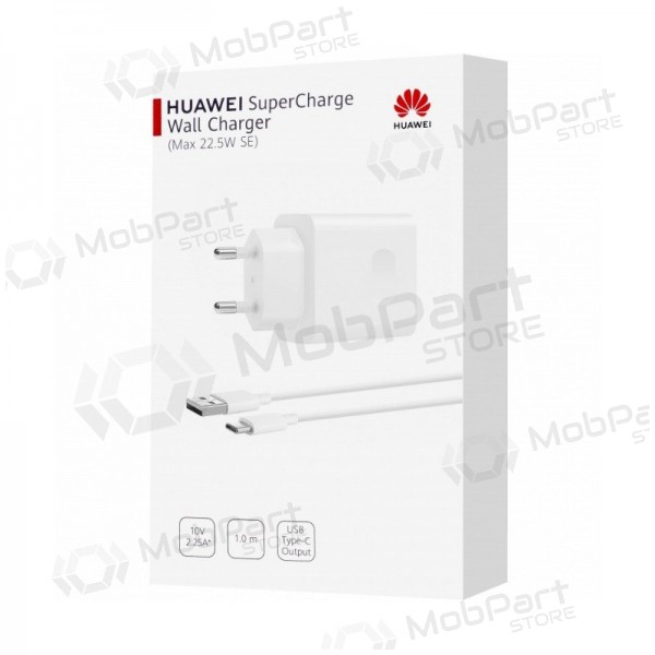 Φορτιστής γνησια Huawei CP404B SuperCharge 22.5W + καλώδιο Type-C 1m στη συσκευασία άσπρο