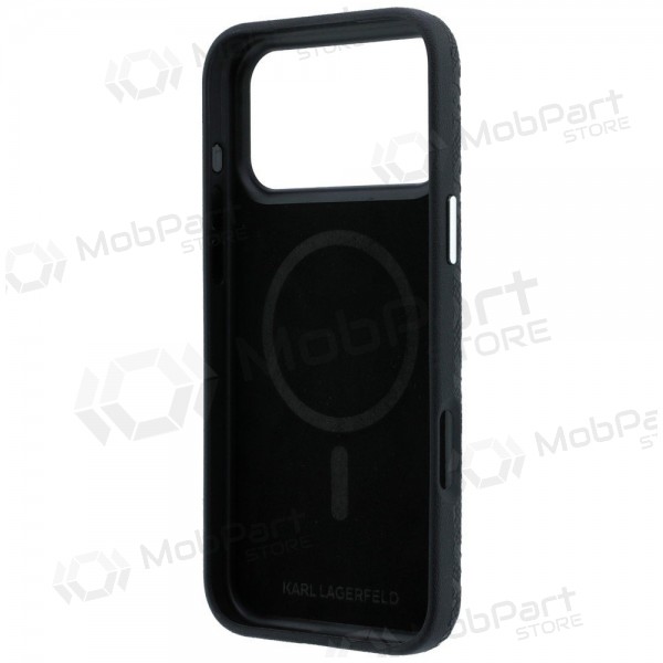 Θήκη Apple iPhone 18 Pro - Karl Lagerfeld PU Grained Allover Semi Wrap MagSafe (μαύρο)