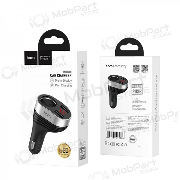Φορτιστής automobilinis Hoco Z29 x 2 USB (3.1A) (μαύρος)