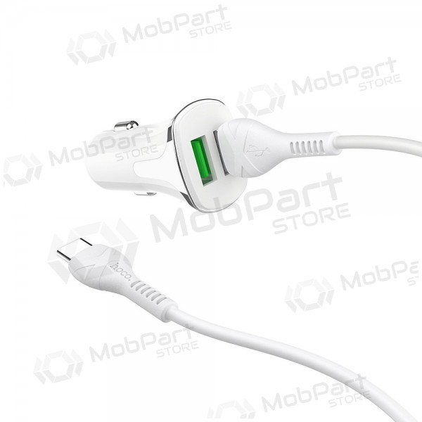 Φορτιστής automobilinis Hoco Z31 Quick Charge 3.0 (3.4A) x 2 USB + Type-C (άσπρο)