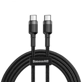 USB καλώδιο Baseus Cafule PD60W Type-C 2.0m γκρί-μαύρος CATKLF-HG1