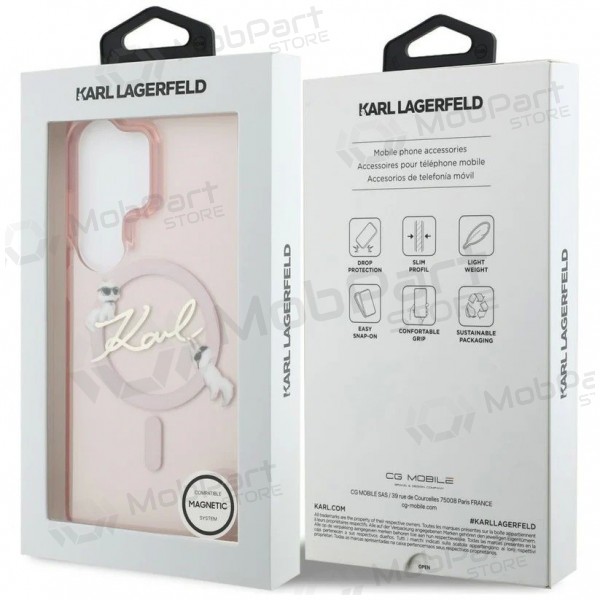 Θήκη Samsung Galaxy S26 Ultra - Karl Lagerfeld IML Choupette Karl Script Logo Magnetic (ροζ)