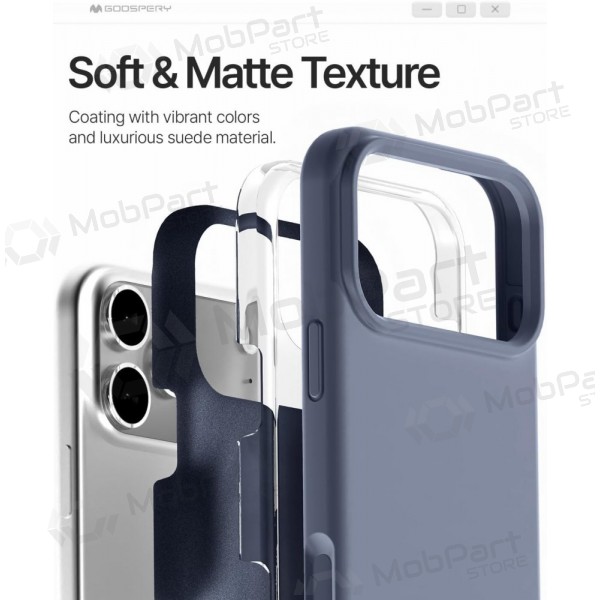 Θήκη Mercury Pure Magsafe Silicon Case Apple iPhone 17 levandos γκρί