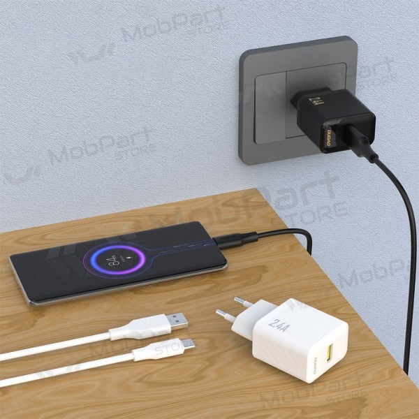 Φορτιστής τηλεφώνου Dudao A23T 12 W USB-A με καλώδιο USB-C 1 m μαύρο