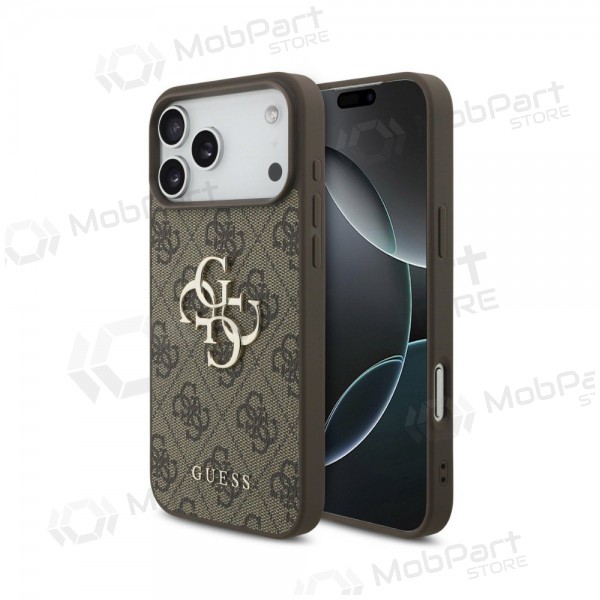 Θήκη Apple iPhone 18 Pro - Guess PU 4G Metal Logo (καφέ)