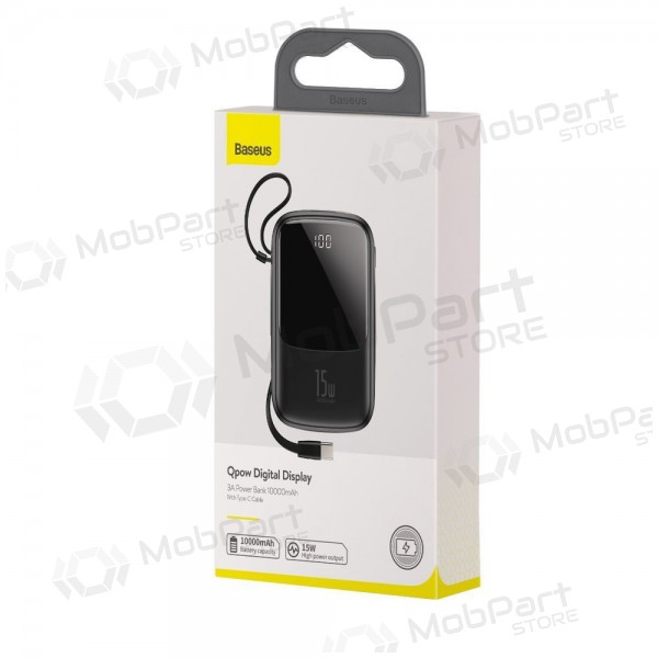 Εξωτερική μπαταρία Power Bank Baseus Q Pow With Type-C Cable 10000mAh μαύρος PPQD-A01