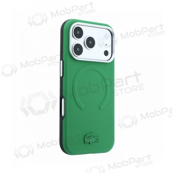 Θήκη Apple iPhone 18 Pro - Lacoste PVC Petit Pique Semi Wrap Embossed MagSafe (πράσινο)