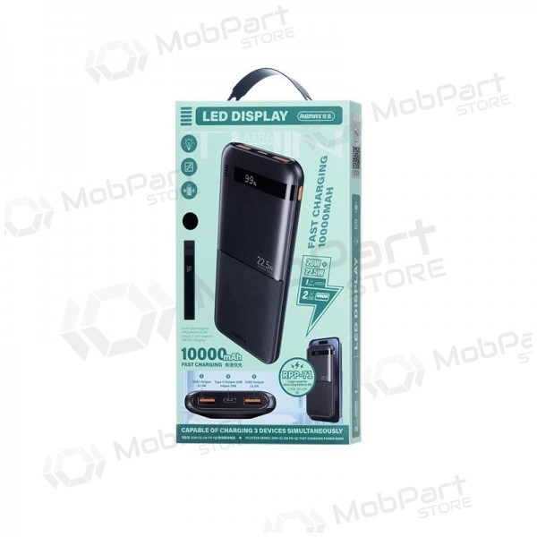 Εξωτερική μπαταρία Power Bank Remax RPP-71 22.5W 10000mAh μαύρος