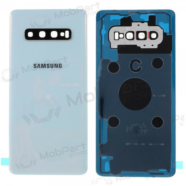 Samsung G975 Galaxy S10 Plus πίσω κάλυμμα μπαταρίας άσπρο (Prism White) (μεταχειρισμένος grade B, γνησια)