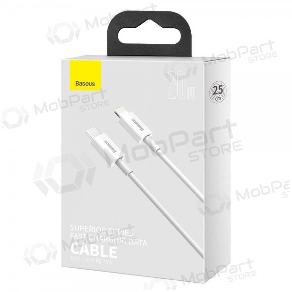 Καλώδιο Baseus Superior Type-C - Lightning PD 20W 0.25m (άσπρο) CATLYS-02