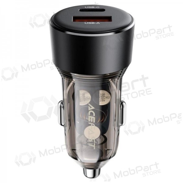 Φορτιστης αυτοκινητου Acefast B12 60W USB-C/USB-A μαύρος