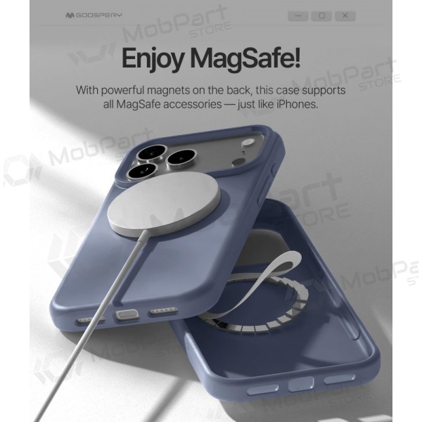Θήκη Mercury Pure Magsafe Silicon Case Apple iPhone 17 levandos γκρί