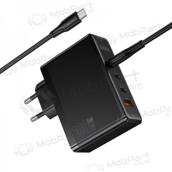 Φορτιστής τοίχου Hoco N85 100 W 3x USB-C + USB-A με καλώδιο USB-C 2 m μαύρο