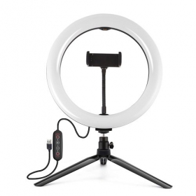 Λυχνία δακτυλίου LED 26cm, με τρίποδο 8.3cm, USB