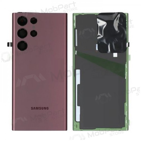 Samsung S908 Galaxy S22 Ultra πίσω κάλυμμα μπαταρίας (Burgundy) (μεταχειρισμένος grade A, γνησια)