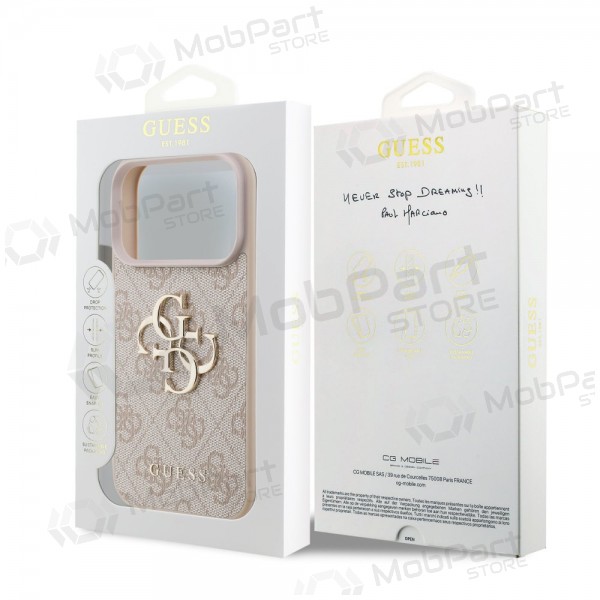 Θήκη Apple iPhone 17 Pro - Guess PU 4G Metal Logo (ροζ)